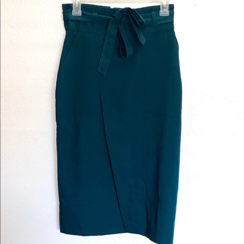 💛 ASOS Dark Teal Tie Front Pencil Skirt